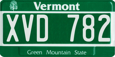VT license plate XVD782