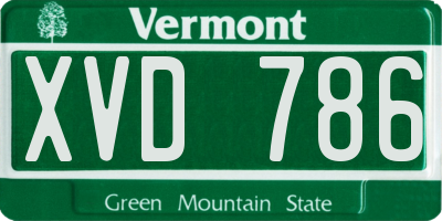VT license plate XVD786
