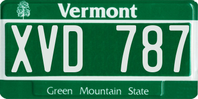 VT license plate XVD787