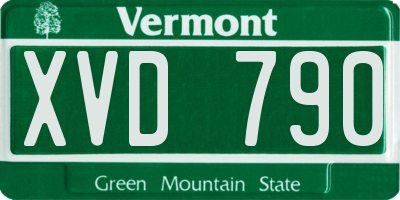 VT license plate XVD790
