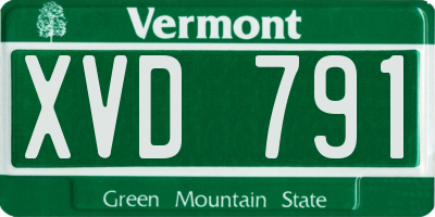 VT license plate XVD791