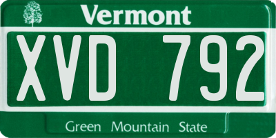VT license plate XVD792