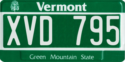 VT license plate XVD795