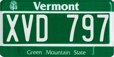 VT license plate XVD797