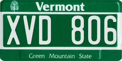 VT license plate XVD806