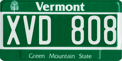 VT license plate XVD808
