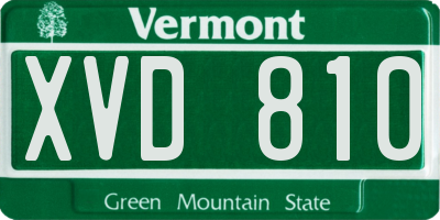 VT license plate XVD810