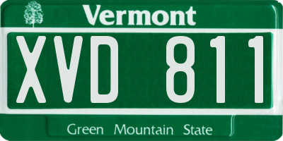 VT license plate XVD811