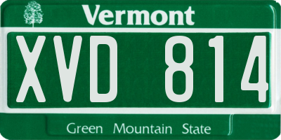 VT license plate XVD814