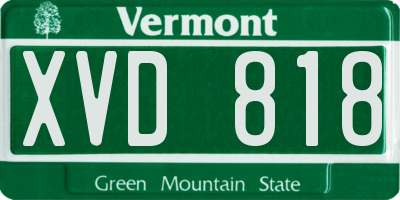 VT license plate XVD818
