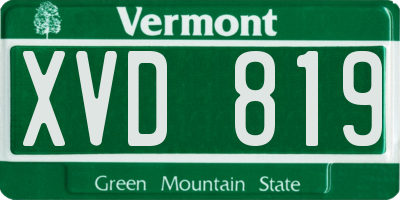 VT license plate XVD819