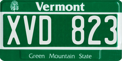 VT license plate XVD823