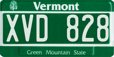 VT license plate XVD828
