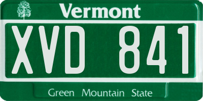 VT license plate XVD841