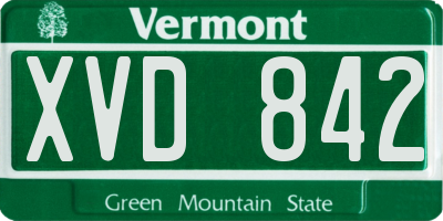 VT license plate XVD842