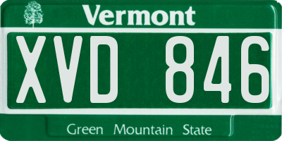 VT license plate XVD846