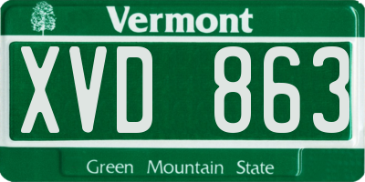 VT license plate XVD863