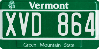 VT license plate XVD864