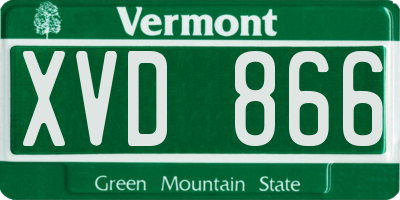 VT license plate XVD866