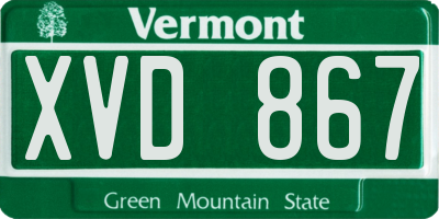 VT license plate XVD867