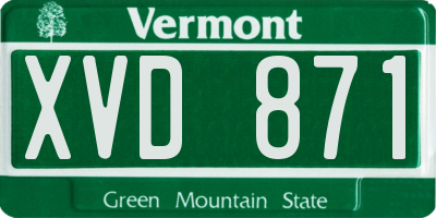 VT license plate XVD871