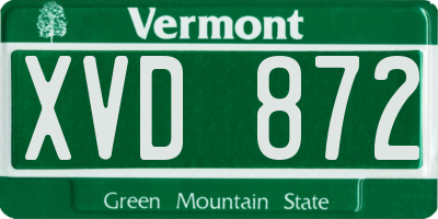VT license plate XVD872