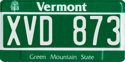 VT license plate XVD873