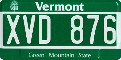 VT license plate XVD876