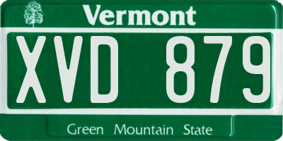 VT license plate XVD879