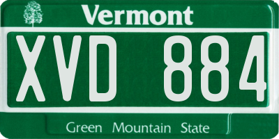 VT license plate XVD884