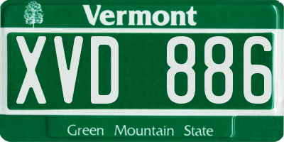 VT license plate XVD886