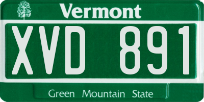 VT license plate XVD891