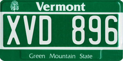 VT license plate XVD896