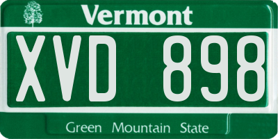 VT license plate XVD898
