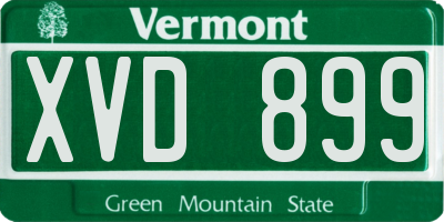 VT license plate XVD899