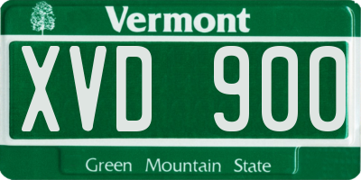VT license plate XVD900