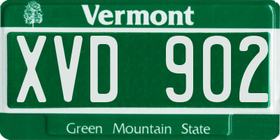 VT license plate XVD902