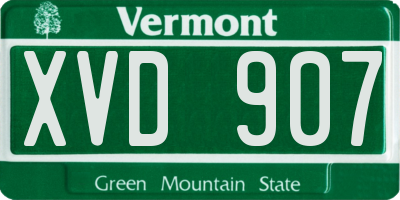 VT license plate XVD907