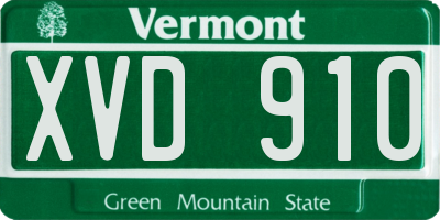 VT license plate XVD910