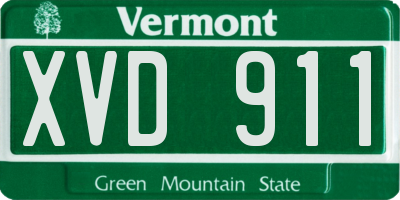 VT license plate XVD911