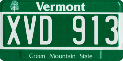 VT license plate XVD913