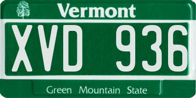 VT license plate XVD936