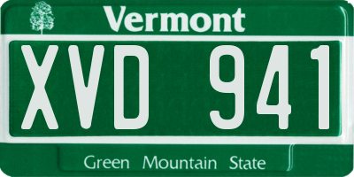 VT license plate XVD941