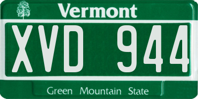 VT license plate XVD944