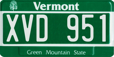 VT license plate XVD951