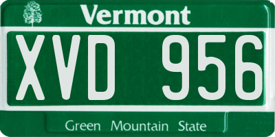VT license plate XVD956