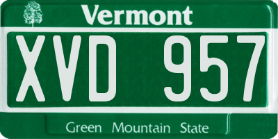 VT license plate XVD957