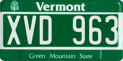VT license plate XVD963
