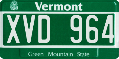VT license plate XVD964