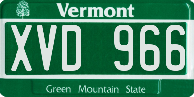 VT license plate XVD966